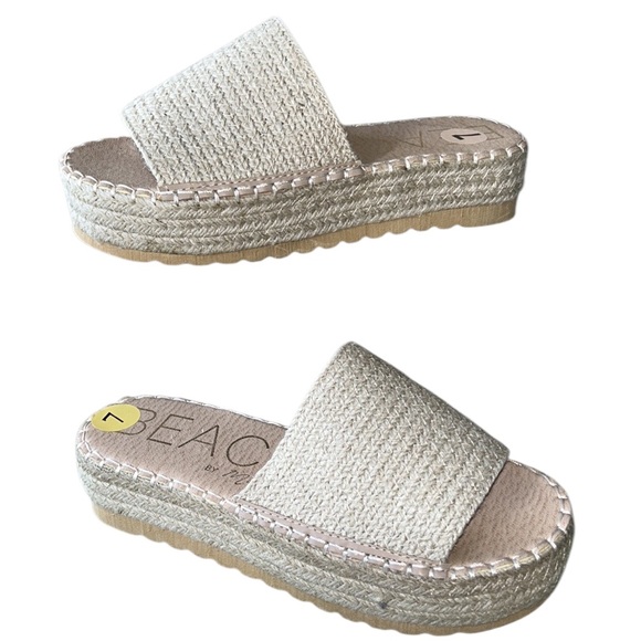 NWT Matisse Beach Del Mar Jute Raffia Platform Sandals in Natural - 7 - Picture 4 of 15